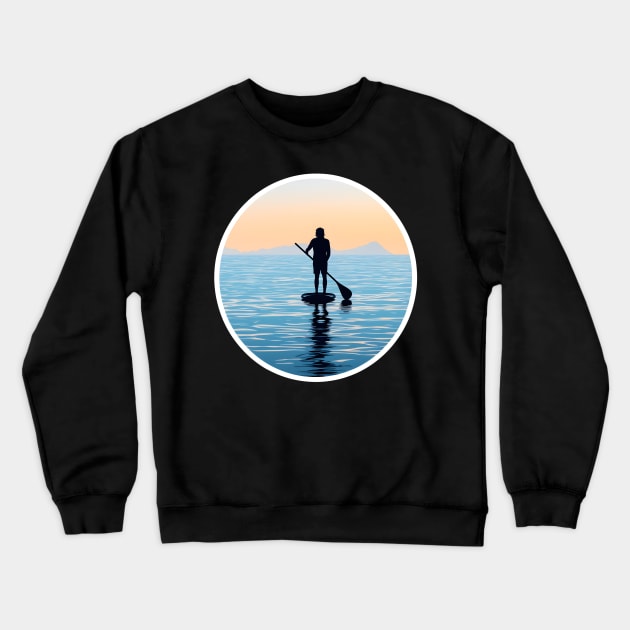 Tranquil Dawn Paddleboarding Experience Crewneck Sweatshirt by AIHRGDesign